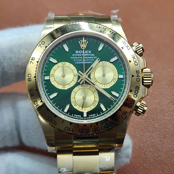 【BDS工場】ロレックスコピー 126508-0008 コスモグラフデイトナ 40mm グリーン＆ゴールド 4131搭載 砲金·加重版